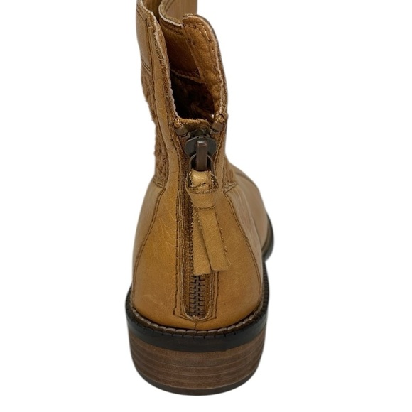 Anthropologie Latigo Tan Leather women’s ankle boots crotchet top size 6 - Picture 10 of 10